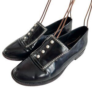 Opening Ceremony loafers Leah Leather Faux Pearl Embellished black leather 37 7
